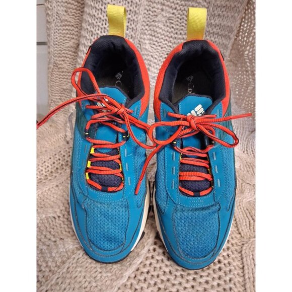 Columbia Mens Blue & Orange Outdoor Hiking Shoes US Size 9.5 EU 42.5 Omni-Grip S